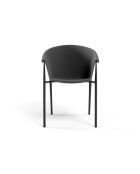 Ensemble de 2 chaises de salle à manger revêtues de tissu avec structure en métal Biella gris foncé/noir - 56 x 58 x 79 cm