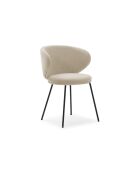 Ensemble de 2 chaises en tissu Staletti avec pieds en métal beige - 60 x 58 x 78 cm