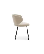 Ensemble de 2 chaises en tissu Staletti avec pieds en métal beige - 60 x 58 x 78 cm