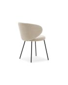 Ensemble de 2 chaises en tissu Staletti avec pieds en métal beige - 60 x 58 x 78 cm