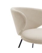 Ensemble de 2 chaises en tissu Staletti avec pieds en métal beige - 60 x 58 x 78 cm