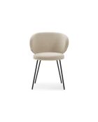 Ensemble de 2 chaises en tissu Staletti avec pieds en métal beige - 60 x 58 x 78 cm