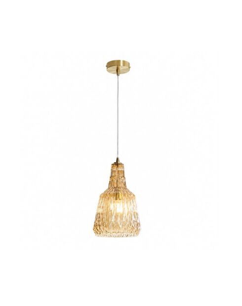 Suspension Acaya en cristal facetté ambre - 23 x 23 x 39 cm