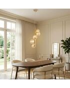 Suspension Surbo en métal avec cinq diffuseurs en verre laiton - 36 x 36 x 60,4 cm