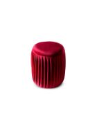 Pouf Orta en velours plissé fucsia - 35 x 35 x 40 cm