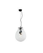 Suspension Loano en verre transparent avec structure en métal transparent - 38 x 38 x 54,5 cm