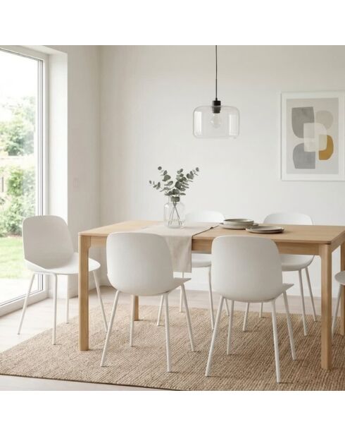 Ensemble de 4 chaises de salle à manger avec structure métallique Asolo blanc - 46 x 55 x 79 cm