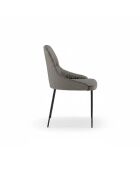 Ensemble de 4 chaises de salle à manger revêtues de tissu Positano gris /noir - 63 x 54 x 89 cm