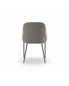 Ensemble de 4 chaises de salle à manger revêtues de tissu Positano gris /noir - 63 x 54 x 89 cm