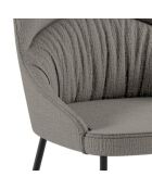 Ensemble de 4 chaises de salle à manger revêtues de tissu Positano gris /noir - 63 x 54 x 89 cm