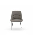 Ensemble de 4 chaises de salle à manger revêtues de tissu Positano gris /noir - 63 x 54 x 89 cm