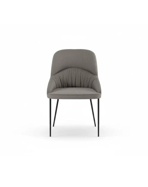 Ensemble de 4 chaises de salle à manger revêtues de tissu Positano gris /noir - 63 x 54 x 89 cm