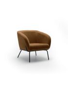 Fauteuil Cerignola en velours avec structure en métal peint brun/noir - 74 x 75 x 69 cm