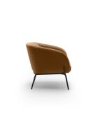Fauteuil Cerignola en velours avec structure en métal peint brun/noir - 74 x 75 x 69 cm