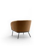 Fauteuil Cerignola en velours avec structure en métal peint brun/noir - 74 x 75 x 69 cm