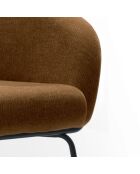 Fauteuil Cerignola en velours avec structure en métal peint brun/noir - 74 x 75 x 69 cm