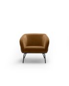 Fauteuil Cerignola en velours avec structure en métal peint brun/noir - 74 x 75 x 69 cm