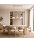 Suspension Nardò avec trois diffuseurs en verre multicolore - 61,5 x 235,5 cm