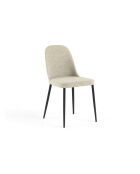Ensemble de 4 chaises de salle à manger revêtues de tissu avec structure en métal Avellino beige/noir - 46 x 55 x 85 cm