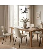Ensemble de 4 chaises de salle à manger revêtues de tissu avec structure en métal Avellino beige/noir - 46 x 55 x 85 cm