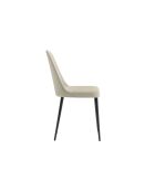 Ensemble de 4 chaises de salle à manger revêtues de tissu avec structure en métal Avellino beige/noir - 46 x 55 x 85 cm