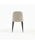 Ensemble de 4 chaises de salle à manger revêtues de tissu avec structure en métal Avellino beige/noir - 46 x 55 x 85 cm