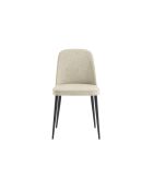 Ensemble de 4 chaises de salle à manger revêtues de tissu avec structure en métal Avellino beige/noir - 46 x 55 x 85 cm