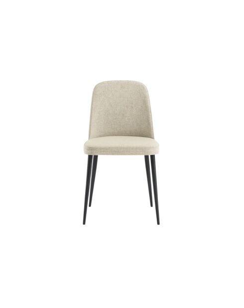 Ensemble de 4 chaises de salle à manger revêtues de tissu avec structure en métal Avellino beige/noir - 46 x 55 x 85 cm