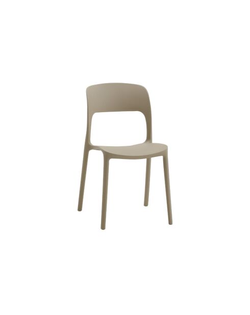 Ensemble de 2 chaises d'extérieur Capri empilables beige - 42 x 50 x 83 cm