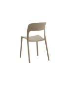 Ensemble de 2 chaises d'extérieur Capri empilables beige - 42 x 50 x 83 cm