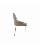 Ensemble de 4 chaises de salle à manger revêtues de tissu Positano beige/bronze - 63 x 54 x 89 cm