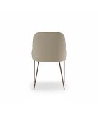 Ensemble de 4 chaises de salle à manger revêtues de tissu Positano beige/bronze - 63 x 54 x 89 cm