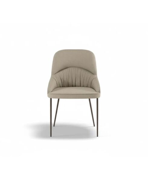 Ensemble de 4 chaises de salle à manger revêtues de tissu Positano beige/bronze - 63 x 54 x 89 cm