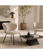 Fauteuil Staletti en tissu avec pieds en métal beige - 80 x 70 x 79 cm