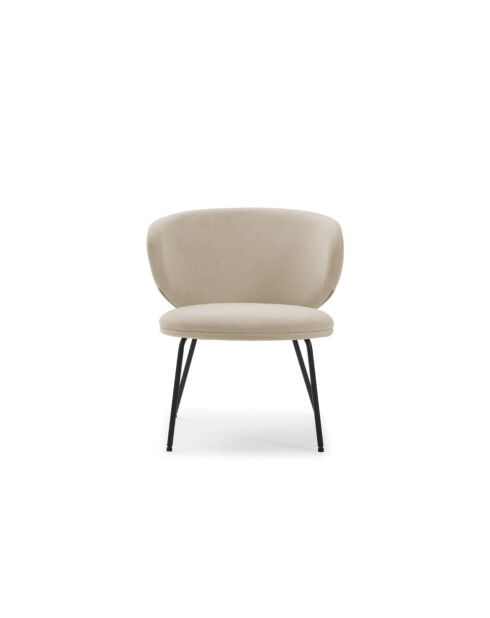 Fauteuil Staletti en tissu avec pieds en métal beige - 80 x 70 x 79 cm