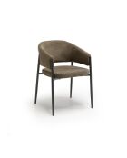 Ensemble de 2 chaises de salle à manger en tissu Recanati brun/anthracite - 54 x 59,5 x 78,5 cm