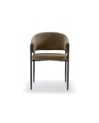 Ensemble de 2 chaises de salle à manger en tissu Recanati brun/anthracite - 54 x 59,5 x 78,5 cm