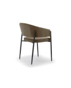 Ensemble de 2 chaises de salle à manger en tissu Recanati brun/anthracite - 54 x 59,5 x 78,5 cm