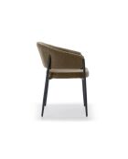 Ensemble de 2 chaises de salle à manger en tissu Recanati brun/anthracite - 54 x 59,5 x 78,5 cm