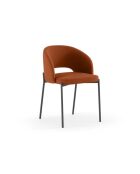 Ensemble de 2 chaises de salle à manger revêtues de tissu Lucca orange/anthracite - 55,5 x 52 x 78,5 cm