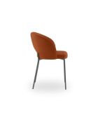 Ensemble de 2 chaises de salle à manger revêtues de tissu Lucca orange/anthracite - 55,5 x 52 x 78,5 cm
