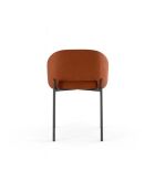 Ensemble de 2 chaises de salle à manger revêtues de tissu Lucca orange/anthracite - 55,5 x 52 x 78,5 cm