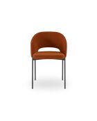 Ensemble de 2 chaises de salle à manger revêtues de tissu Lucca orange/anthracite - 55,5 x 52 x 78,5 cm