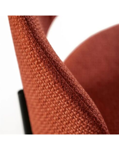 Ensemble de 2 chaises de salle à manger revêtues de tissu Lucca orange/anthracite - 55,5 x 52 x 78,5 cm