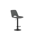Lot de 2 tabourets de bar et de cuisine en tissu Rimini gris/noir - 52 x 45 x 88,5/103,5 cm