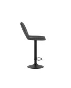 Lot de 2 tabourets de bar et de cuisine en tissu Rimini gris/noir - 52 x 45 x 88,5/103,5 cm