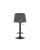 Lot de 2 tabourets de bar et de cuisine en tissu Rimini gris/noir - 52 x 45 x 88,5/103,5 cm
