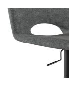 Lot de 2 tabourets de bar et de cuisine en tissu Rimini gris/noir - 52 x 45 x 88,5/103,5 cm
