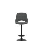 Lot de 2 tabourets de bar et de cuisine en tissu Rimini gris/noir - 52 x 45 x 88,5/103,5 cm