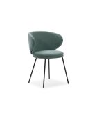 Ensemble de 2 chaises en tissu Staletti avec pieds en métal vert - 60 x 58 x 78 cm